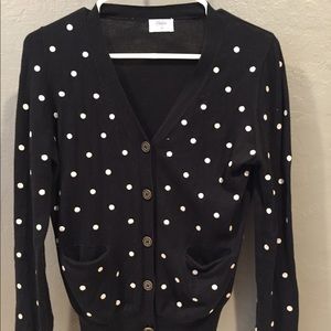 Madewell polka dot button up sweater
